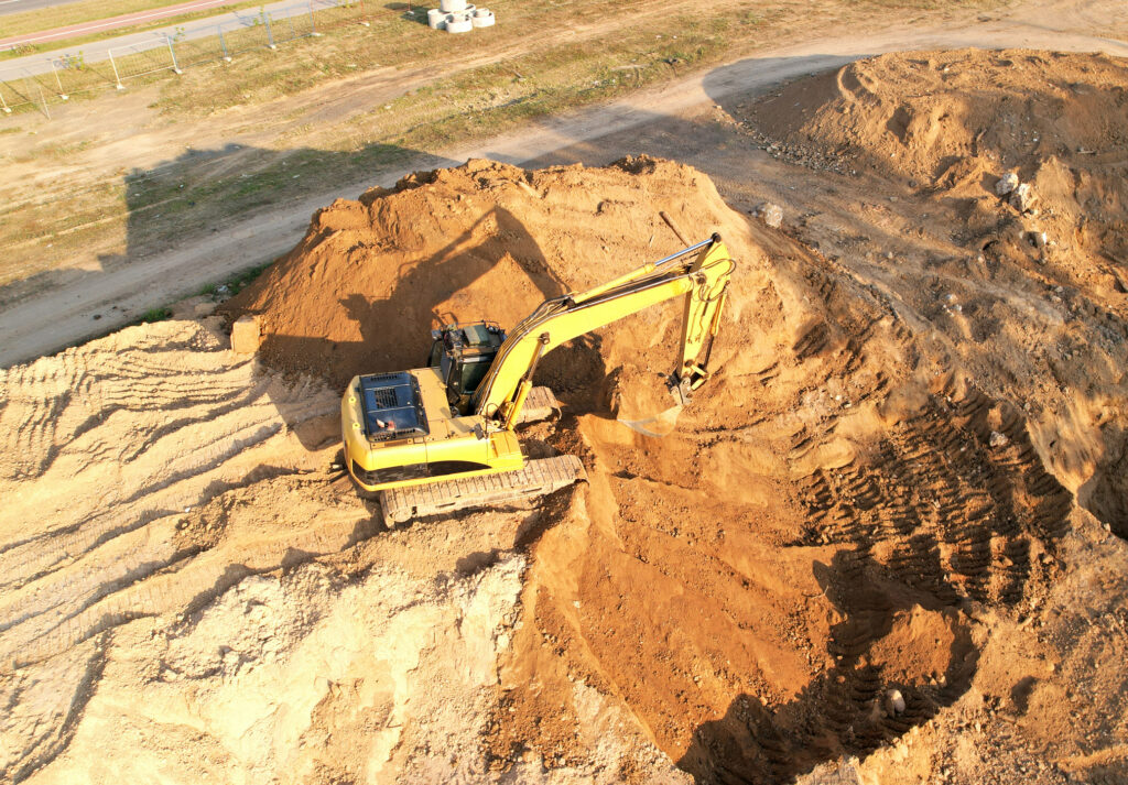 Aerial view of a MAGCOR excavation site in the GTA
